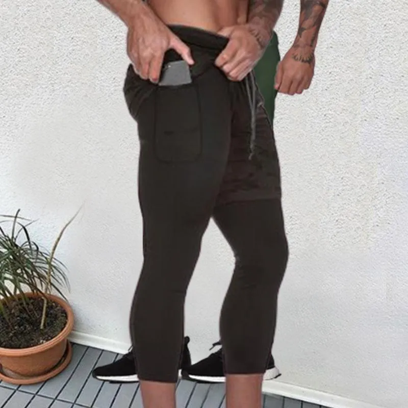Quick-Drying Double Layer Seven Men's Shorts