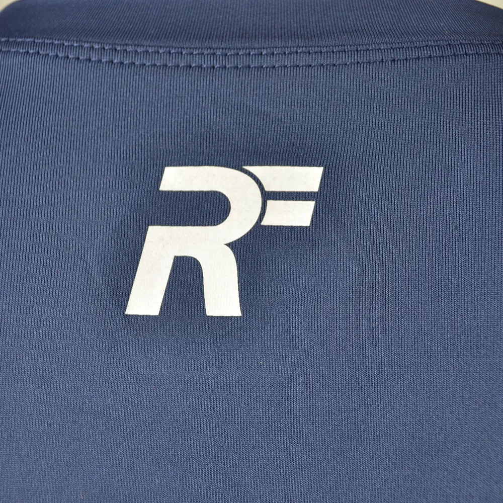 RunFlyte Men's Basics Short Sleeve Moisture-Wicking T-Shirt Navy Blue/White