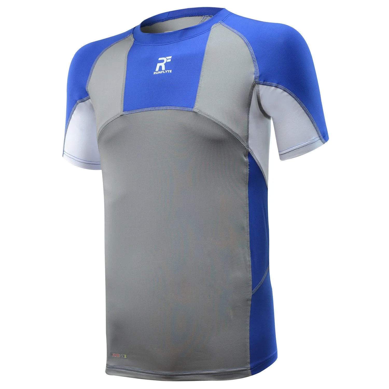 RunFlyte Men's Contour Panel Compression Short Sleeve T-Shirt - Moisture Wicking