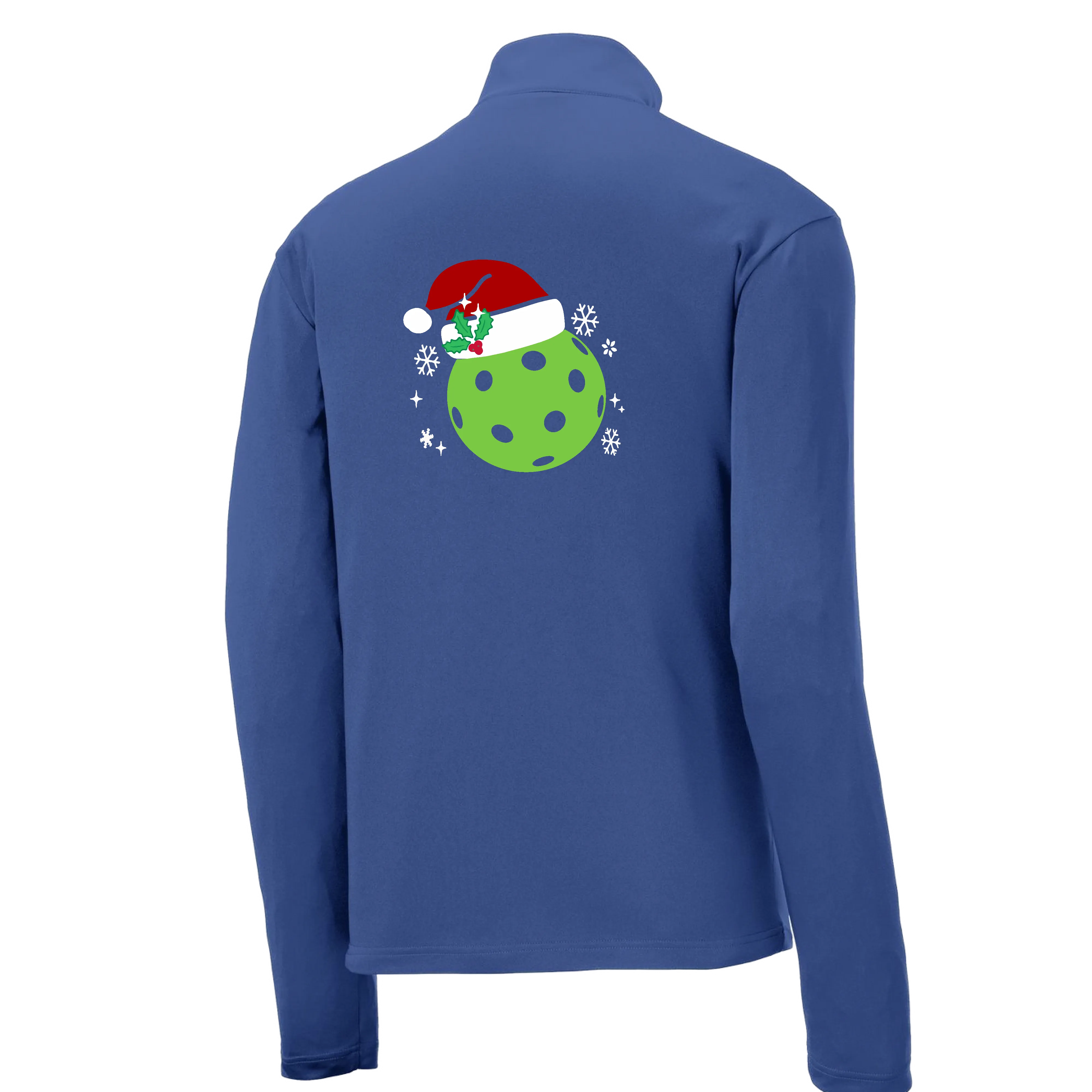 Santa Hat | Men's 1/4 Zip Long Sleeve Pullover Athletic Shirt | 100% Polyester