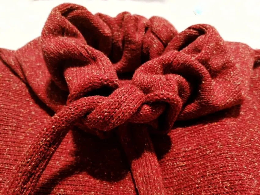 Shuttleknit Ireland Drawstring Poncho with Pocket in Tibet Tweed