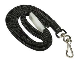 SICURIX Breakaway Safety Lanyards Hook Flat Style 12 Pack BLACK (65549)