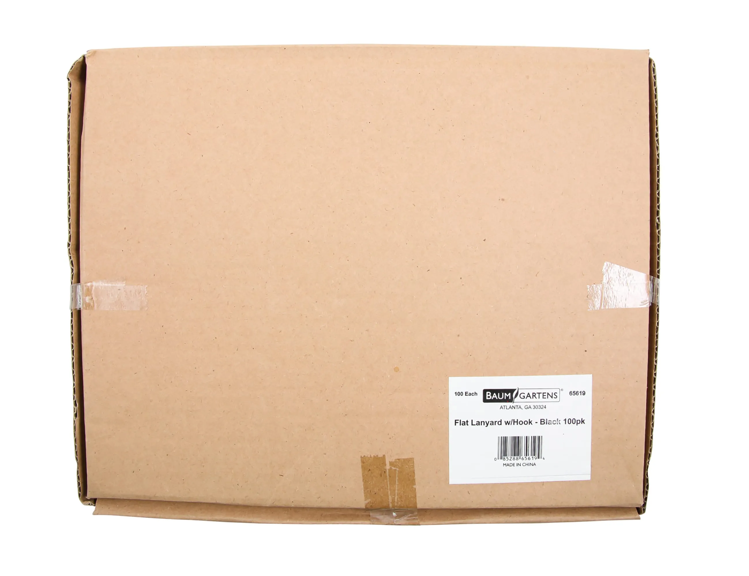 SICURIX Standard Lanyards Hook Flat Style 100 Pack BLACK (65619)