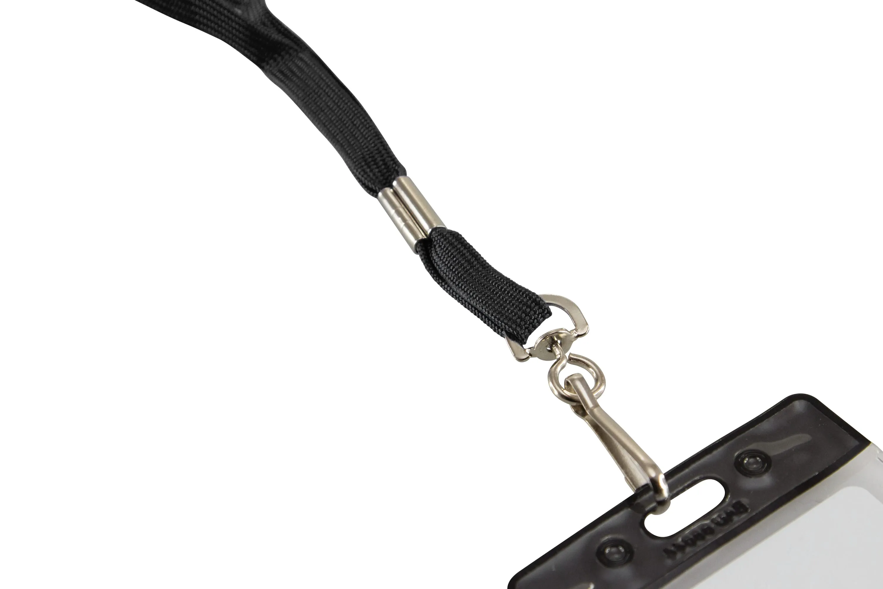 SICURIX Standard Lanyards Hook Flat Style 100 Pack BLACK (65619)