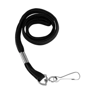 SICURIX Standard Lanyards Hook Flat Style 100 Pack BLACK (65619)