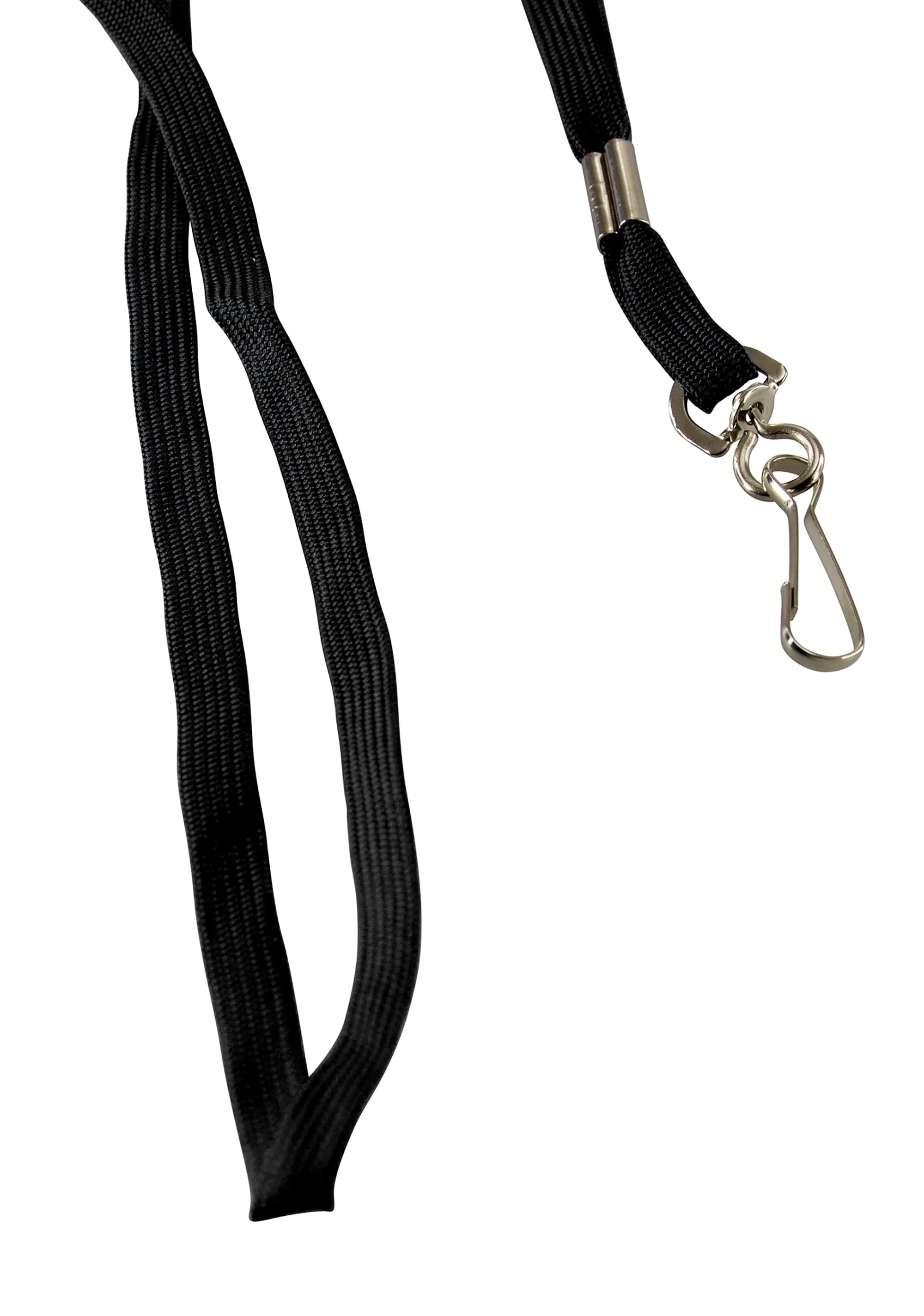 SICURIX Standard Lanyards Hook Flat Style 100 Pack BLACK (65619)