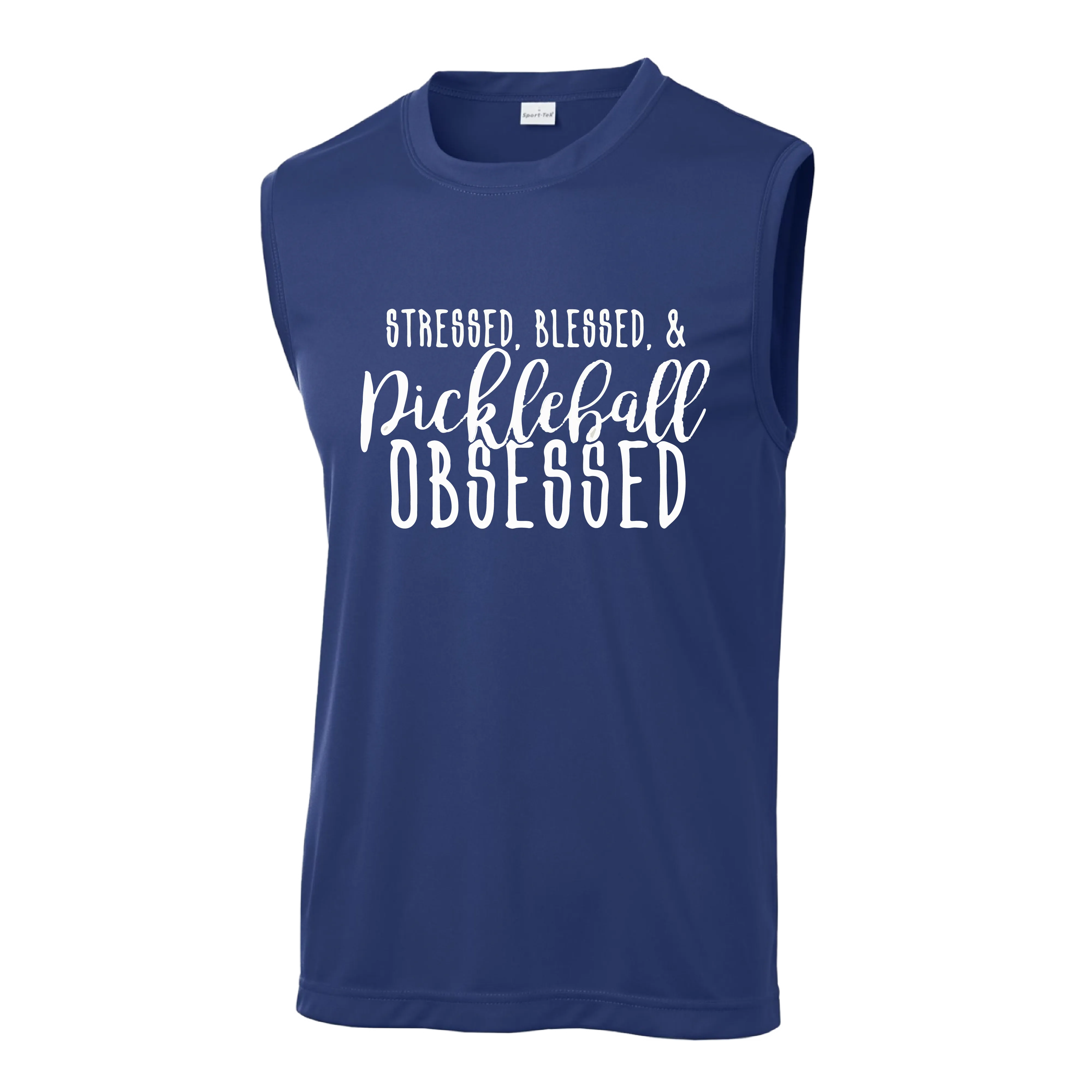 Stressed Blessed & Pickleball Obsessed | Men's Sleeveless Athletic Shirt | 100% Polyester