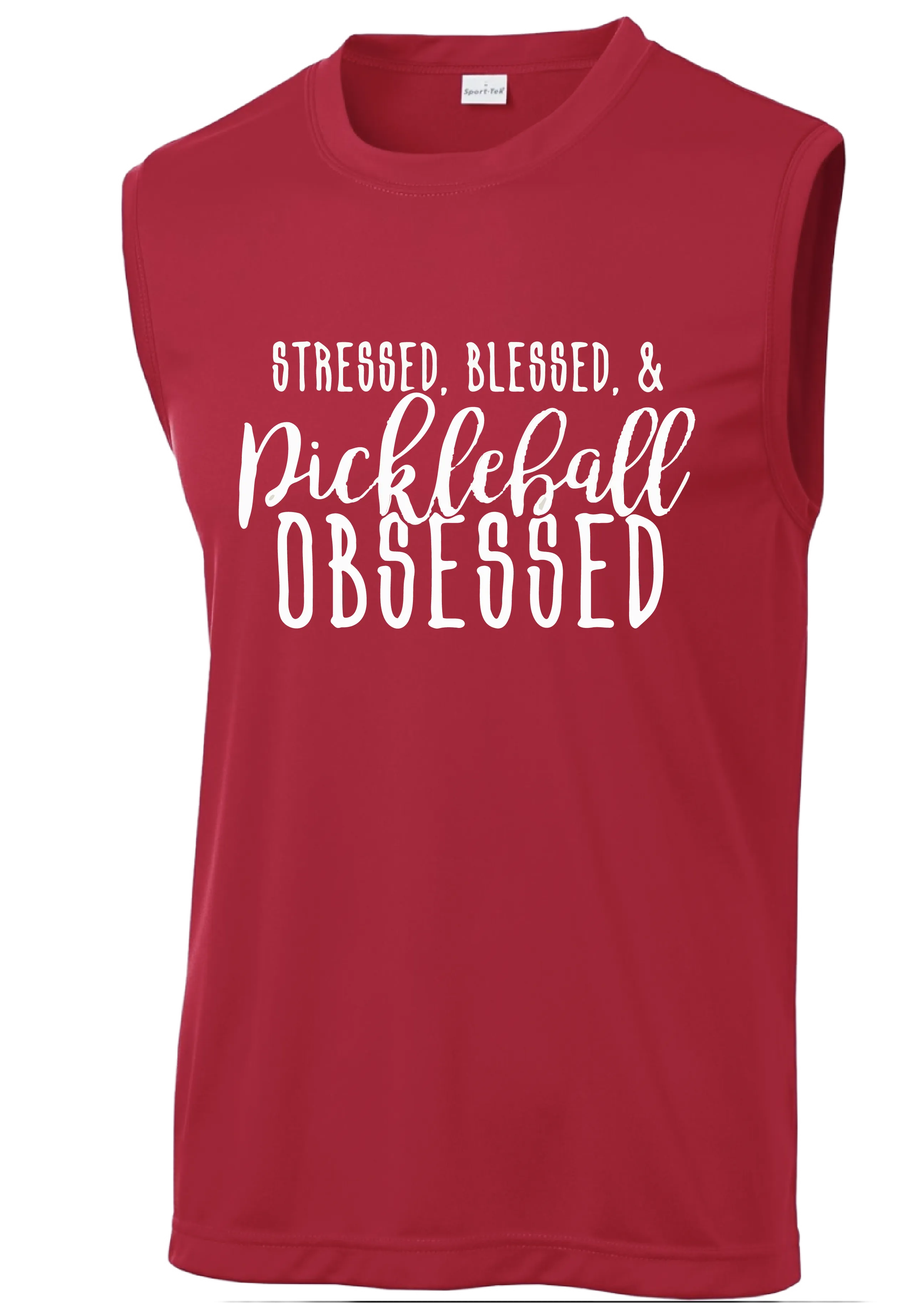 Stressed Blessed & Pickleball Obsessed | Men's Sleeveless Athletic Shirt | 100% Polyester