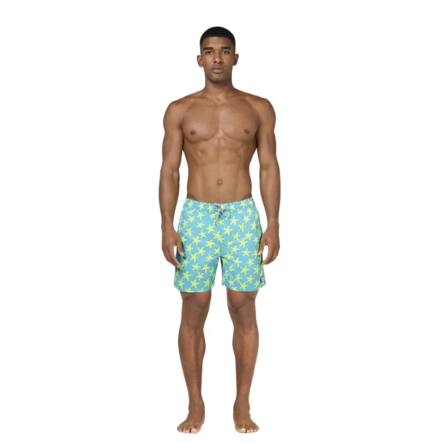 Tom & Teddy Starfish Mens Swim Shorts STFSY - Sky/ Yellow