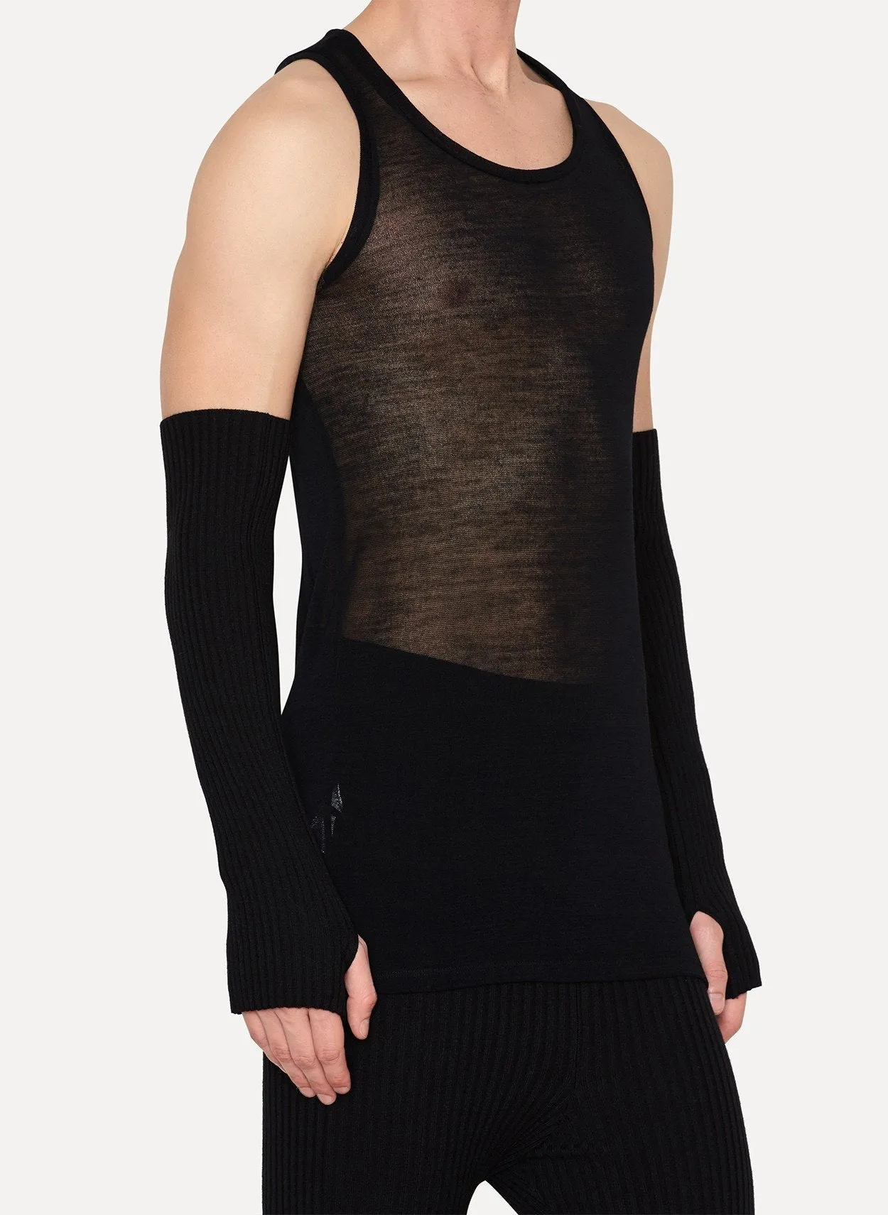 Unisex Ribbed Wool Knit Gloves