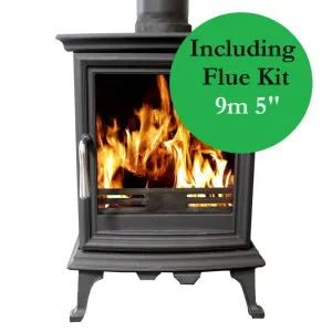Victoria 5 Traditional Solid Fuel Medium Multi Fuel Stove & Flue Bundle 5KW