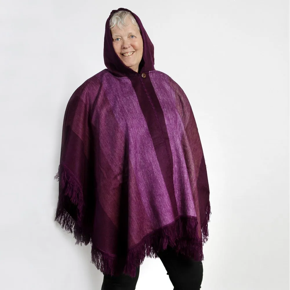 Wholesale Alpaca Hooded Open Ponchos