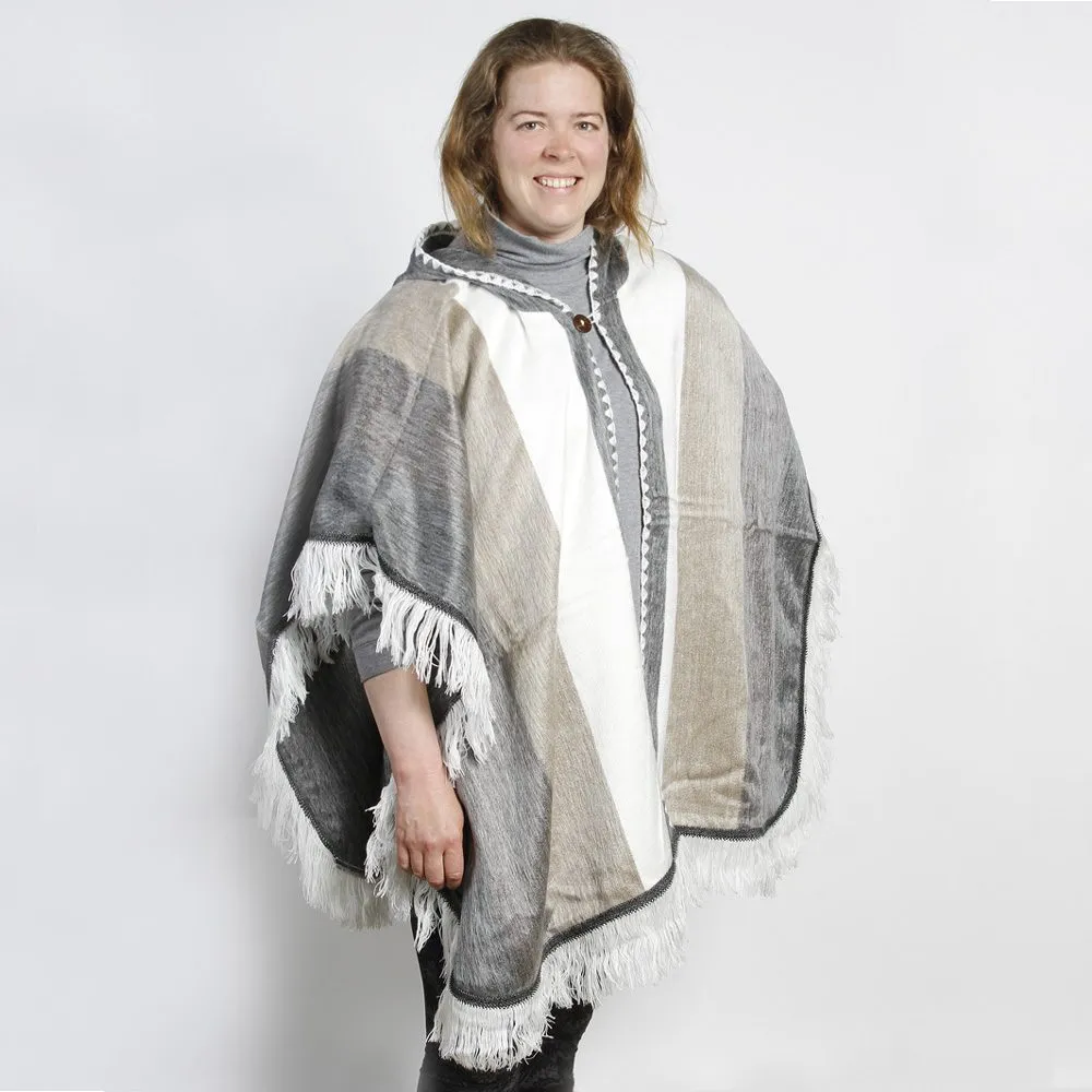 Wholesale Alpaca Hooded Open Ponchos