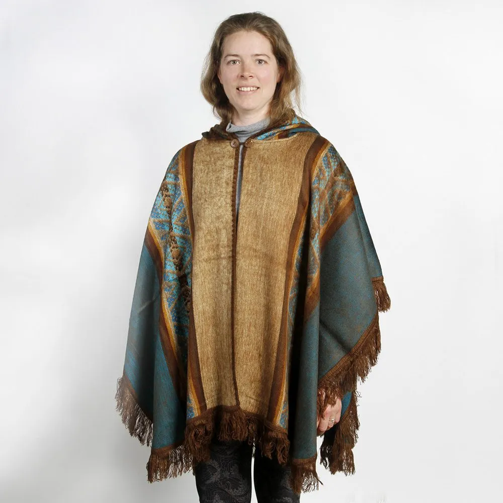 Wholesale Alpaca Hooded Open Ponchos
