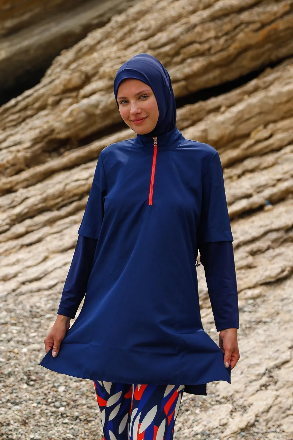 Woven Navy Burkini Modest Swimwear M2262