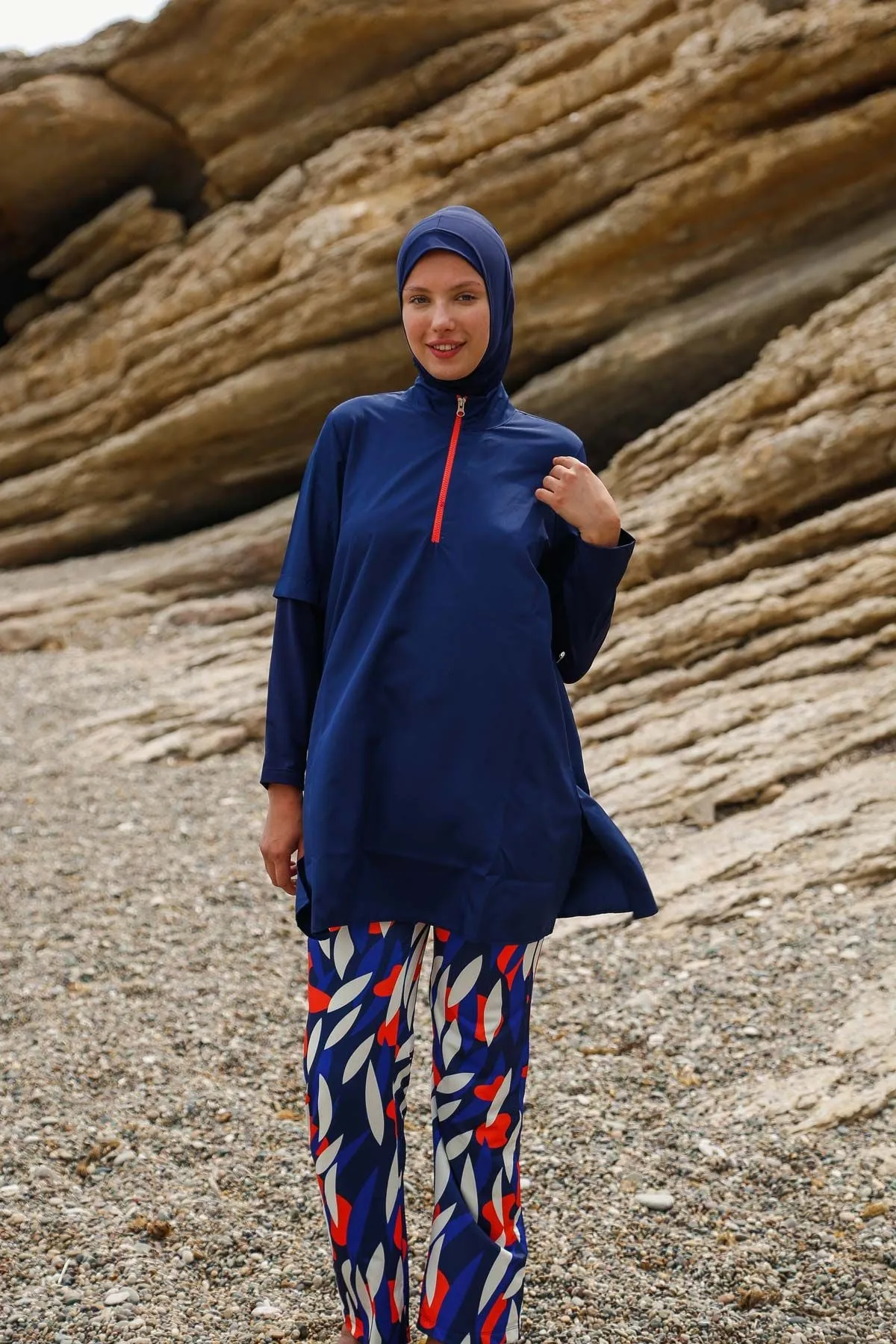 Woven Navy Burkini Modest Swimwear M2262