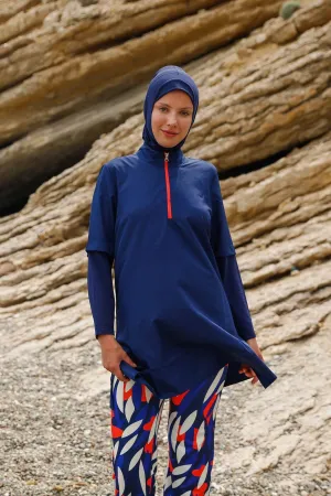 Woven Navy Burkini Modest Swimwear M2262
